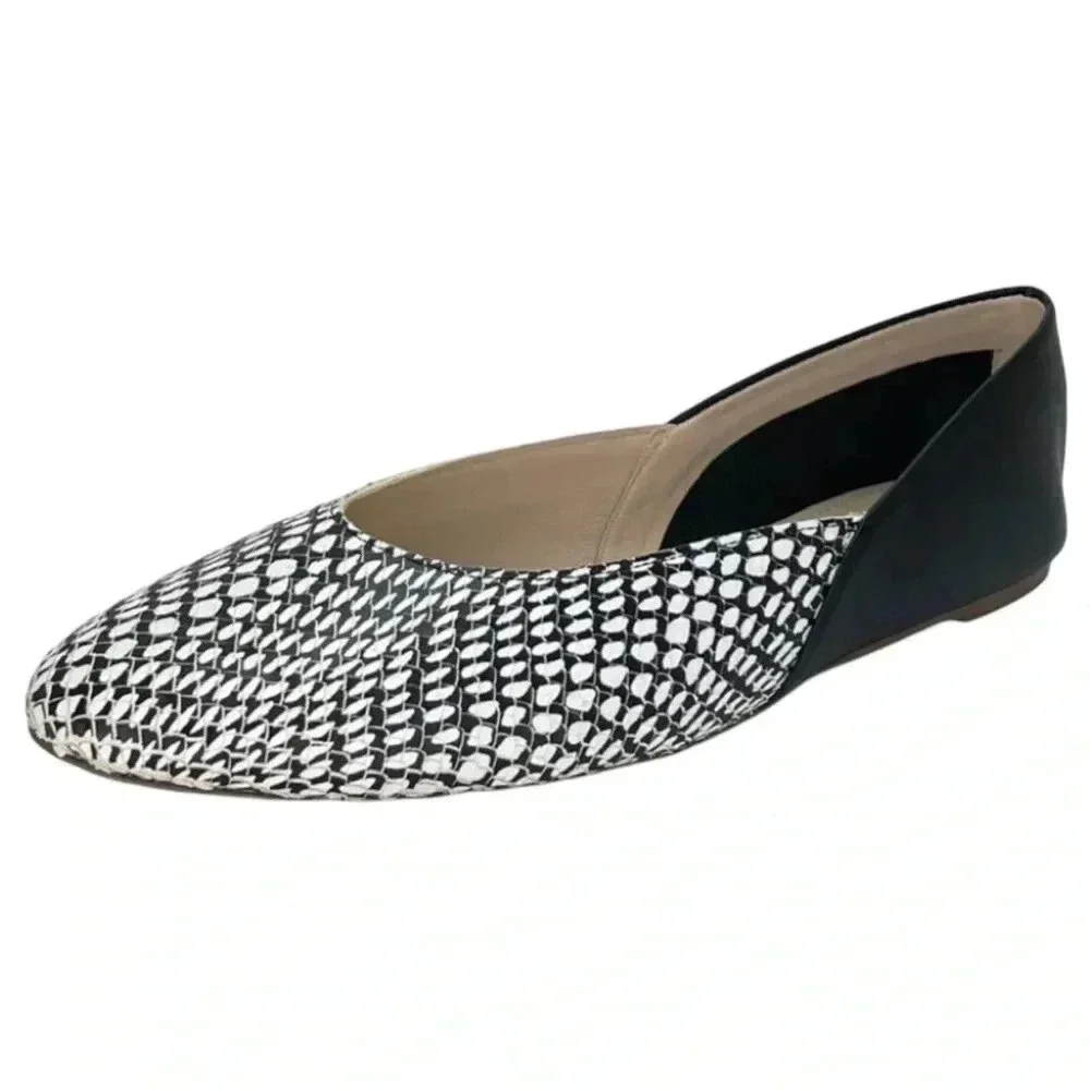 Botkier Britt Womens Flats 5.5M Leather Snake Print Slip On
